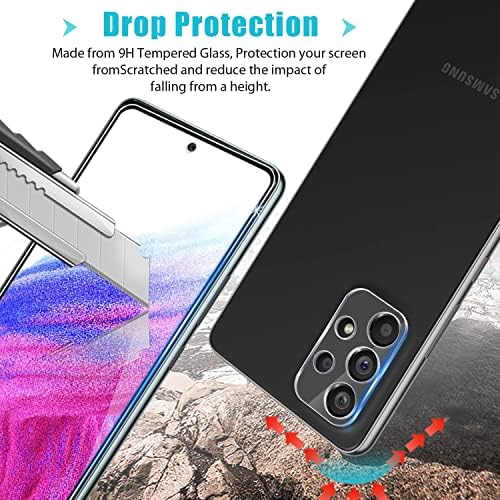 Zeking [3+3 Pack] dizajniran za Samsung Galaxy A53 5G kaljeno staklo i zaštitnik sočiva kamere, HD Clear 9h tvrdoća [Case Friendly]