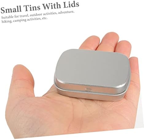 VILLCASE 4kom kutija Mini Mints limena kutija Žvakaća guma Limeni tanjir srebrni pravougaonik