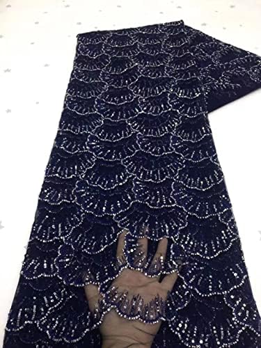 Amibric francuski til čipkasta tkanina 5 Yards Nigerijski vjenčani mladenci Luksuzni šljokice vez Afrička čipkasta tkanina-čipkaste
