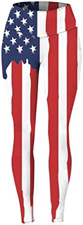 4. jula helanke za žene američka zastava visokog struka za trčanje Yoga helanke Ultra meke rastezljive udobne Jogger pantalone za