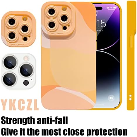 YKCZL kompatibilan sa iPhone 14 PRO futrolom, slatko obojeno umjetničko uzorak uzorka punog fotoaparata zaštitna tanka mekano udarna futrola za hranu za žene djevojke-žuto