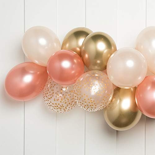 Baloni od lateksa Rose Gold - 12 Lateks baloni miks čisti Confetti baloni za zabavu