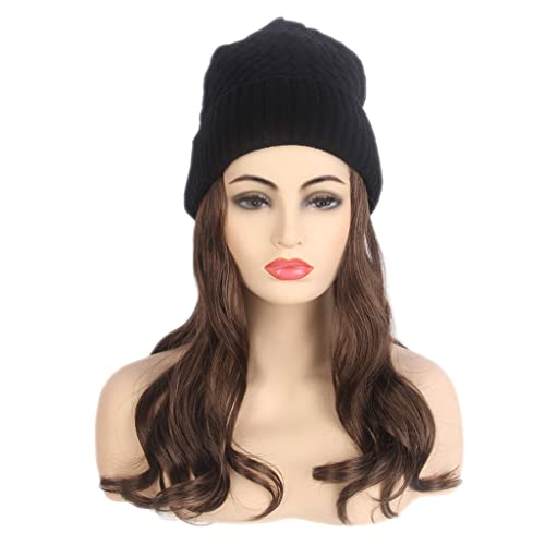 HOUKAI perika ženska duga kosa sa kapuljačom crna pletena kapa perika duga kovrdžava smeđa perika šešir