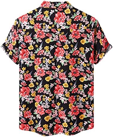 Wybaxz božićne jakne za mušku mušku modnu modnu majicu Top Hawaii cvjetni ispisani casual top majica kratki rukav