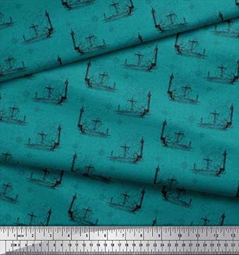 Soimoi pamuk dres tkanina pravac kompas, Svjetionik &jahta Nautički dekor tkanina štampane Dvorište 58 inčni širok