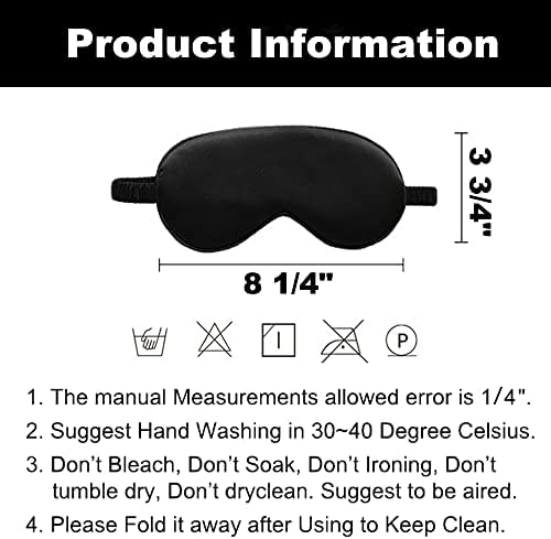 TOPTIE 4 paketa svilena maska za spavanje povez za oči putni poklopac za oči lagani dvostrani Smooth Rest Eyeshade, 8 1/4 x 3 3/4