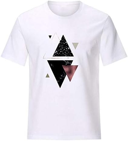 Miashui ljeto kratki rukav vrat modni T-Shirt Print grafički labave ženski geometrijski okrugli ženske osnove Shirt