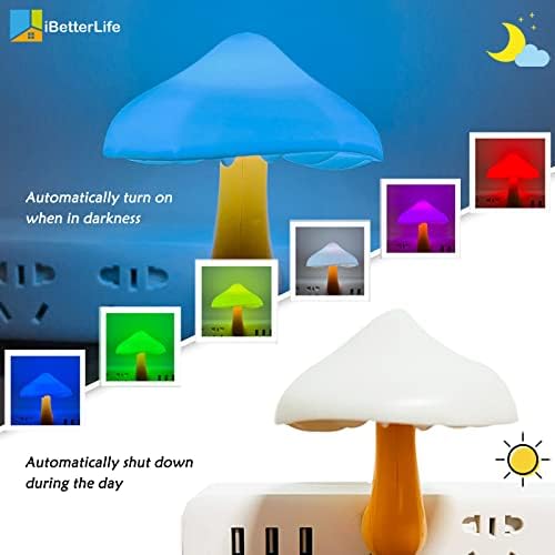 iBetterLife senzor gljiva LED noćno svjetlo Plug-in 7 boja mijenja Magic gljiva lampa, Mini Dream Bed slatka šareno noćno svjetlo