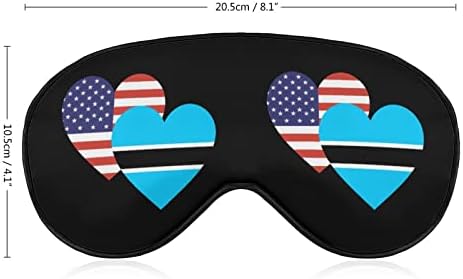 Bocvana Američka zastava srca Smiješna mina maska ​​za oči meka zaveza za oči s podesivom noćnom sjenilom za muškarce za muškarce