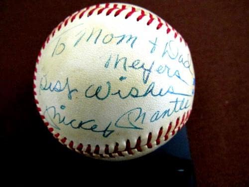 Mickey Mantle Najbolje želje Yankees Hof potpisali su auto lie macfail bejzbol JSA loa - autogramirani bejzbol