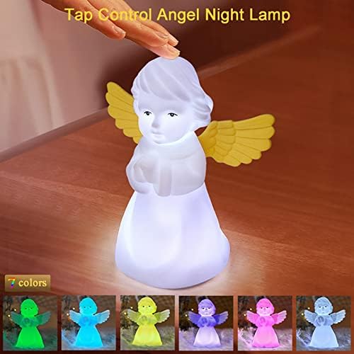 VEEKI noćno svjetlo za djecu, Angel noćno svjetlo sa 7 boja za kontrolu dodira, USB punjiva meka silikonska slatka LED noćna lampa