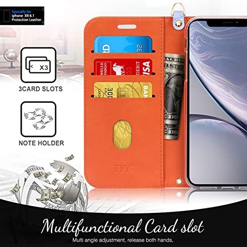Fyy dizajniran za iPhone Xr slučaj, luksuzna PU kožna torbica za novčanik sa držačem kartice Flip Folio zaštitni poklopac otporan