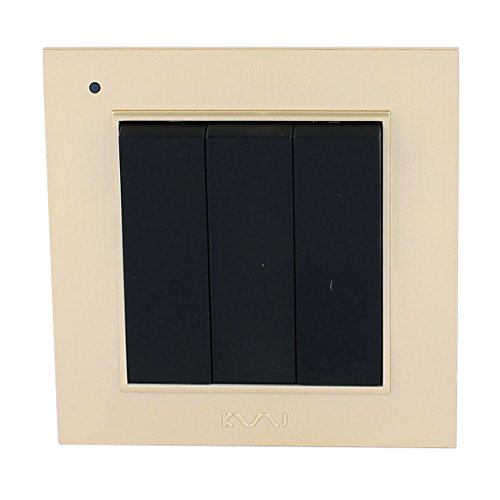 Zidni prekidači AEXIT AC 250V 10a 3 banda 2 nalaz / isključivanje crne Pritisnite tipku Zidna montaža Switch prekidači zlatni ton
