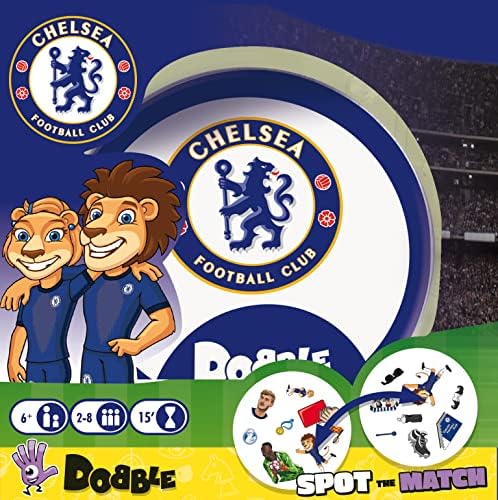 Asmodee | Dobble Chelsea | Kartaška igra | Ages 6+ | 2-8 igrača | 15 minuta igranja