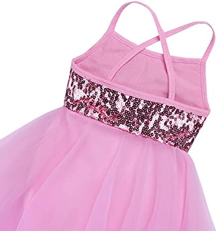 Yartina Kids Girls Ballet Gimnastika Plesne Leotard haljine Shiny Sequin Camisole Tutu haljina nepravilne suknje