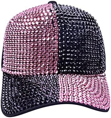 Unisex Classic Pamučna pamučna pamučna kapa za bejzbol boju blokiranje s dijamantima meki kamiondžija mreža za muškarce