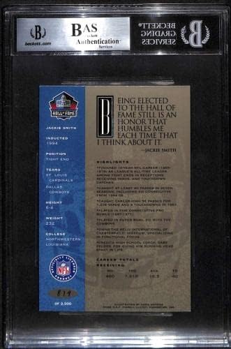 95 Jackie Smith - 1998 Ron Mix Hof Platinum Autos Fudbalske karte BGS Auto - autogramirani fudbali