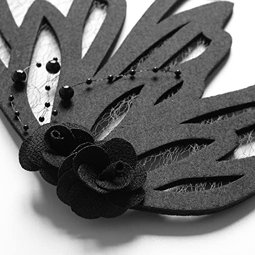 Halloween Dark Gothic Butterfly Hairclips Headband Black Lace Baroque Vintage King Queen Crown Hair Band Headband Hair Accessories