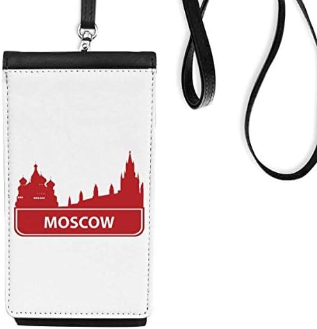 Moskva Rusija Red Landmark uzorak Telefon novčanik torbica Viseće mobilne torbice Crni džep