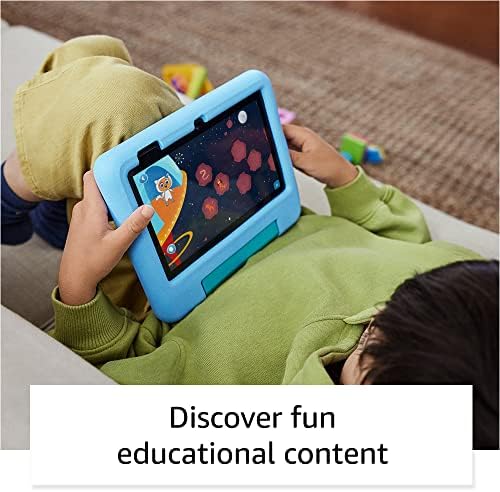 Fire 7 Dečiji tablet - Ages 3-7. 2 godine garancija bez zabrinjavanja, 10-satna baterija, besplatni sadržaj, 1TB Proširiva memorija, roditeljski nadzor, izdržljiv ekran visoke rezolucije, kućište za djecu sa ugrađenim Kickstandom, 16GB, ljubičastom