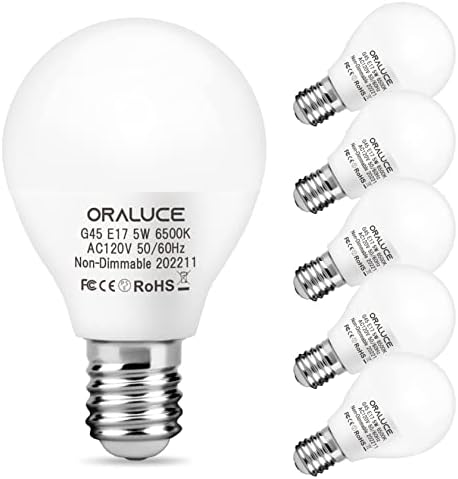 ORALUCE E17 LED sijalica 5 W hladno bijela 6500K, 40W ekvivalentno A15/G45 svjetiljke sa stropnim ventilatorom globusa, 500 lumena