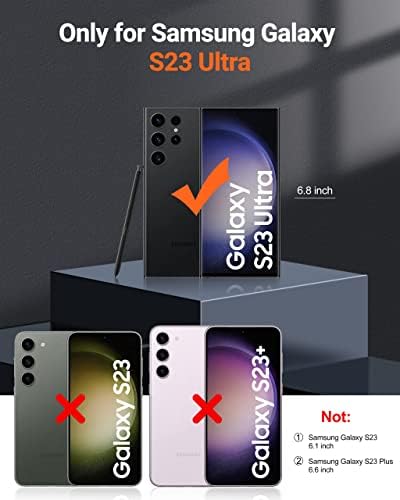 Jame za Samsung Galaxy S23 Ultra ultra, sa 2pcs sočiva za zaštitu fotoaparata Kicstand Shock Otporni Samsung S23 Ultra Case Vojno-stupanj Zaštitni branik Samsung Galaxy S23 ultra futrola, ljubičasta