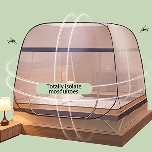 Pop-up mosquito neto šator za krevet Dvokrevetna vrata Veliki nadstrešnica Net TENT sklopivi dizajn Prijenosni prijenosni za ugradnju kampiranja Spavaća soba Slatka dizajn ispisa