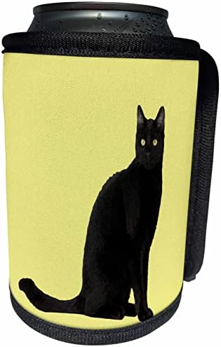 3Droze Sjedeće crna mačka u elegantnoj pozajnjoj fotografiji - može li hladnije boce